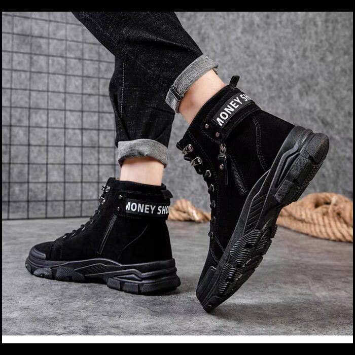 ⁦حذاء بسطار للرجال لون أسود⁩ - الصورة ⁦6⁩