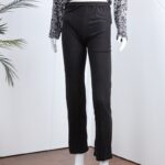 ⁦بجامة بأكمام طويلة بتصميم لون أسود وأبيض⁩ - الصورة ⁦3⁩