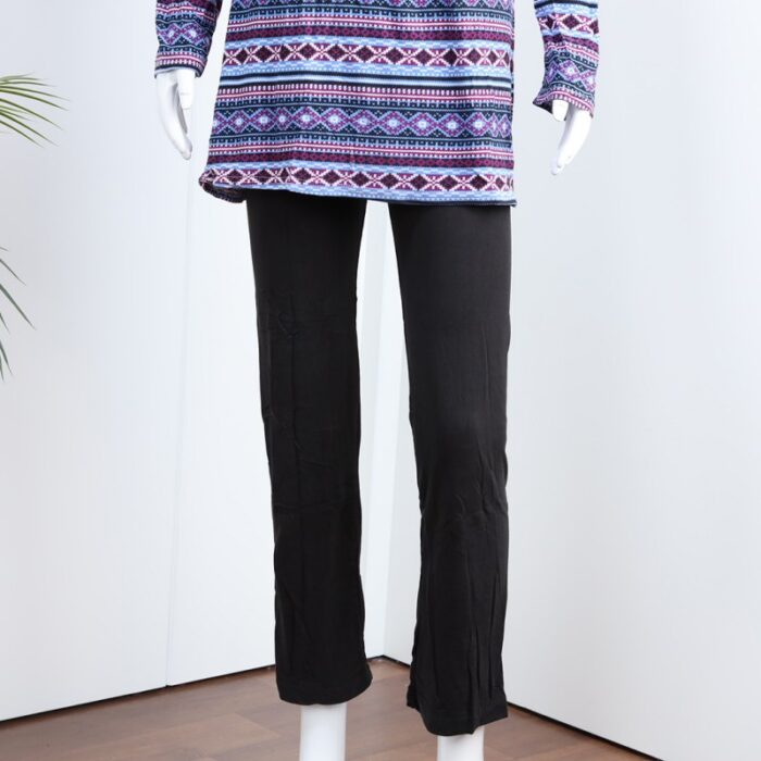 ⁦بجامة بأكمام طويلة بتصميم نقشة مغربية للنساء لون بنفسجي وأسود⁩ - الصورة ⁦7⁩