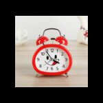 ساعة منبه أنالوج كلاسيكية بجرس مزدوج لون أحمر