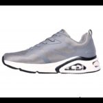 ⁦Skechers Men's Tres-Air Uno - Revolution-Airy Shoes -حذاء سكيتشرز تريس اير أونو للرجال لون رمادي ونعل أبيض⁩ - الصورة ⁦5⁩