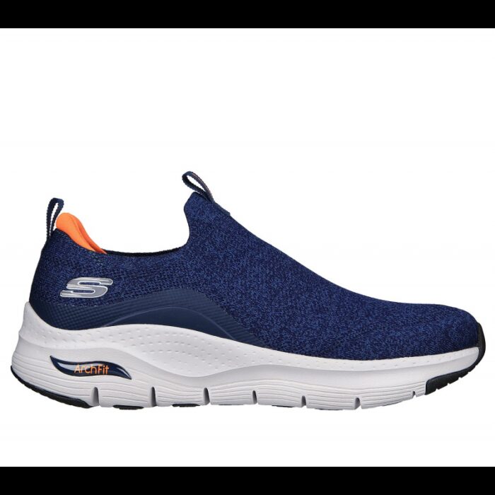 ⁦Skechers Men's Arch Fit - Ascension Shoes - حذاء سكيتشرز ارتش فيت- اسكينشن للرجال لون كحلي ونعل أبيض⁩ - الصورة ⁦2⁩