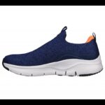 ⁦Skechers Men's Arch Fit - Ascension Shoes - حذاء سكيتشرز ارتش فيت- اسكينشن للرجال لون كحلي ونعل أبيض⁩ - الصورة ⁦5⁩