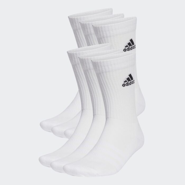 1033753032_67df47ac4fcd9 adidas Unisex' Cushioned Sportswear Crew (6 Pairs) Socks - جوارب اديداس كوشيند كرو (6 أزواج) للجنسين لون أبيض - الصورة 1