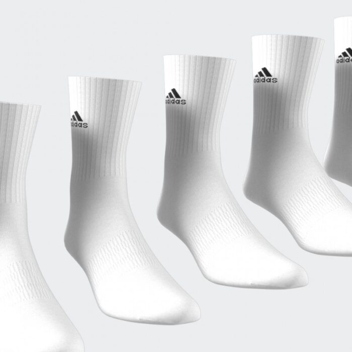 ⁦adidas Unisex' Cushioned Sportswear Crew (6 Pairs) Socks - جوارب اديداس كوشيند كرو (6 أزواج) للجنسين لون أبيض⁩ - الصورة ⁦2⁩