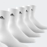 ⁦adidas Unisex' Cushioned Sportswear Crew (6 Pairs) Socks - جوارب اديداس كوشيند كرو (6 أزواج) للجنسين لون أبيض⁩ - الصورة ⁦3⁩