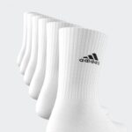 ⁦adidas Unisex' Cushioned Sportswear Crew (6 Pairs) Socks - جوارب اديداس كوشيند كرو (6 أزواج) للجنسين لون أبيض⁩ - الصورة ⁦4⁩