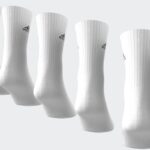 ⁦adidas Unisex' Cushioned Sportswear Crew (6 Pairs) Socks - جوارب اديداس كوشيند كرو (6 أزواج) للجنسين لون أبيض⁩ - الصورة ⁦5⁩