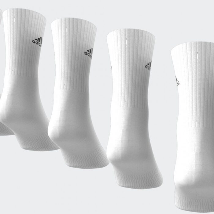 ⁦adidas Unisex' Cushioned Sportswear Crew (6 Pairs) Socks - جوارب اديداس كوشيند كرو (6 أزواج) للجنسين لون أبيض⁩ - الصورة ⁦5⁩