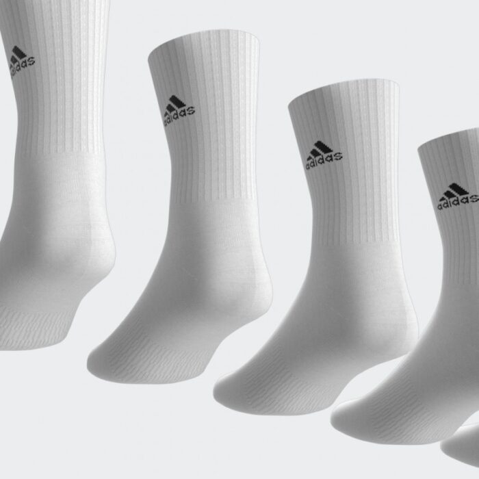 ⁦adidas Unisex' Cushioned Sportswear Crew (6 Pairs) Socks - جوارب اديداس كوشيند كرو (6 أزواج) للجنسين لون أبيض⁩ - الصورة ⁦6⁩