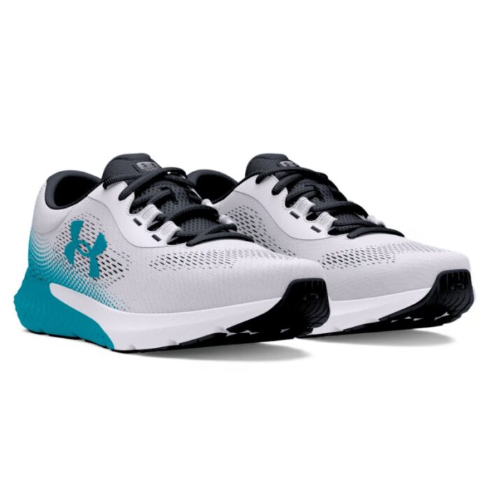 ⁦حذاء اندر ارمور تشارجد روج 4 للرجال لون أبيض وتركواز -Under Armour Men's UA Charged Rogue 4 Shoes⁩ - الصورة ⁦2⁩