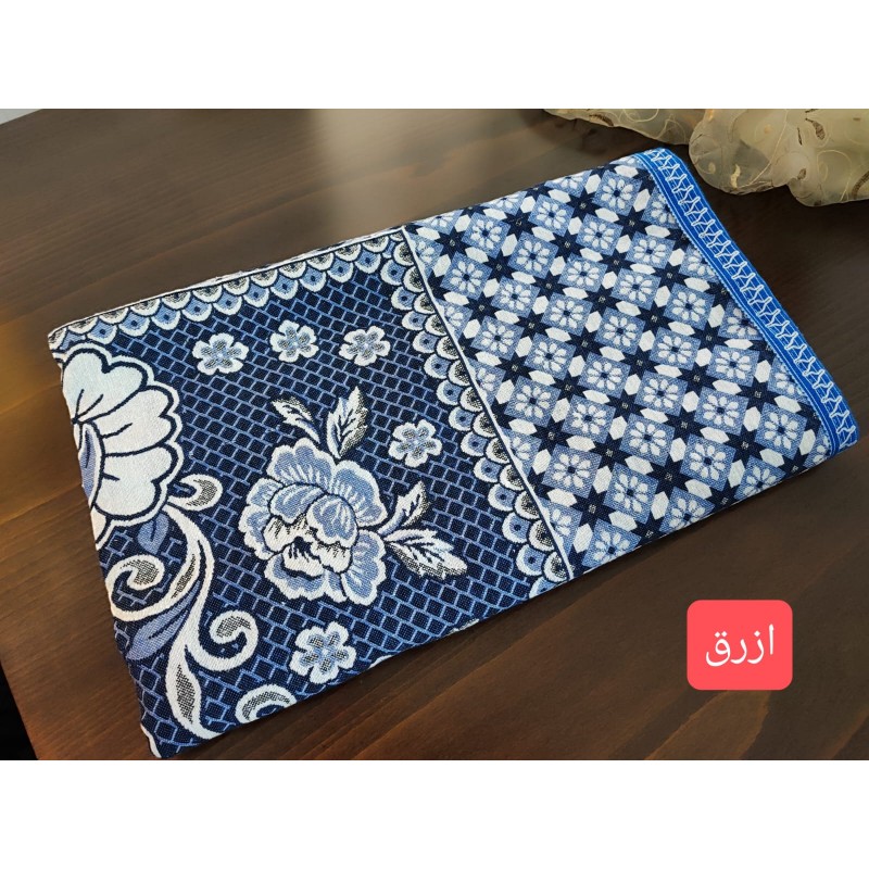 ⁦شرشف مصري قطن 100%  مقاس 175*210 سم لون أزرق⁩ - الصورة ⁦1⁩