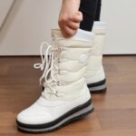 ⁦جزمة ساق  متوسط الطول للنساء لون أبيض⁩ - الصورة ⁦15⁩