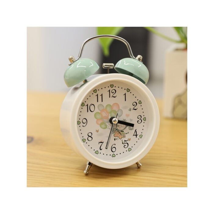 ⁦ساعة منبه أنالوج بتصميم دائري لون أخضر⁩ - الصورة ⁦3⁩