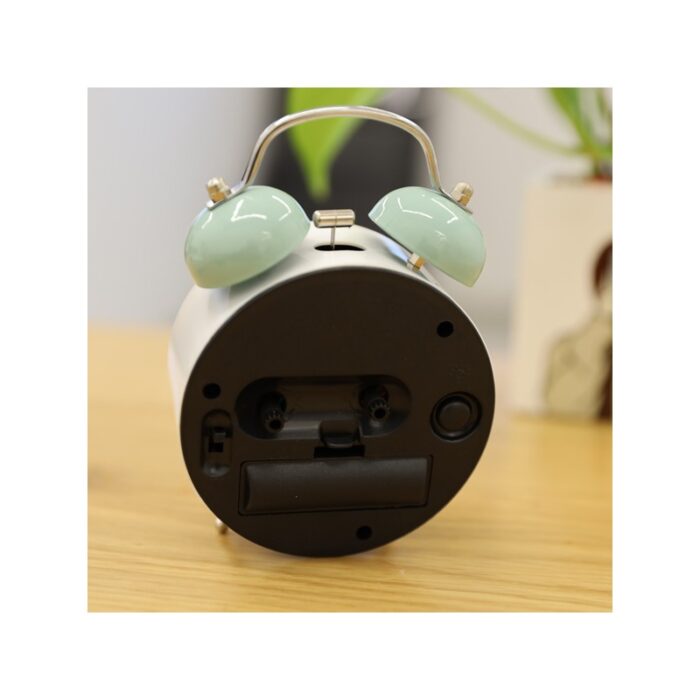 ⁦ساعة منبه أنالوج بتصميم دائري لون أخضر⁩ - الصورة ⁦5⁩