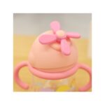 ⁦كأس بلاستيك مع مصاصة بمقابض زهري سعة 260 مل⁩ - الصورة ⁦3⁩