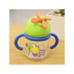 ⁦كأس بلاستيك مع مصاصة بتصميم Good Luck بمقابض أزرق سعة 260 مل⁩ - الصورة ⁦2⁩