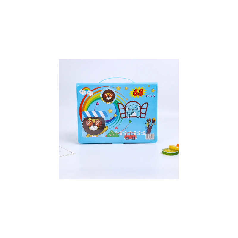 ⁦طقم ألوان (68 قطعة) للأطفال لون أزرق⁩ - الصورة ⁦1⁩