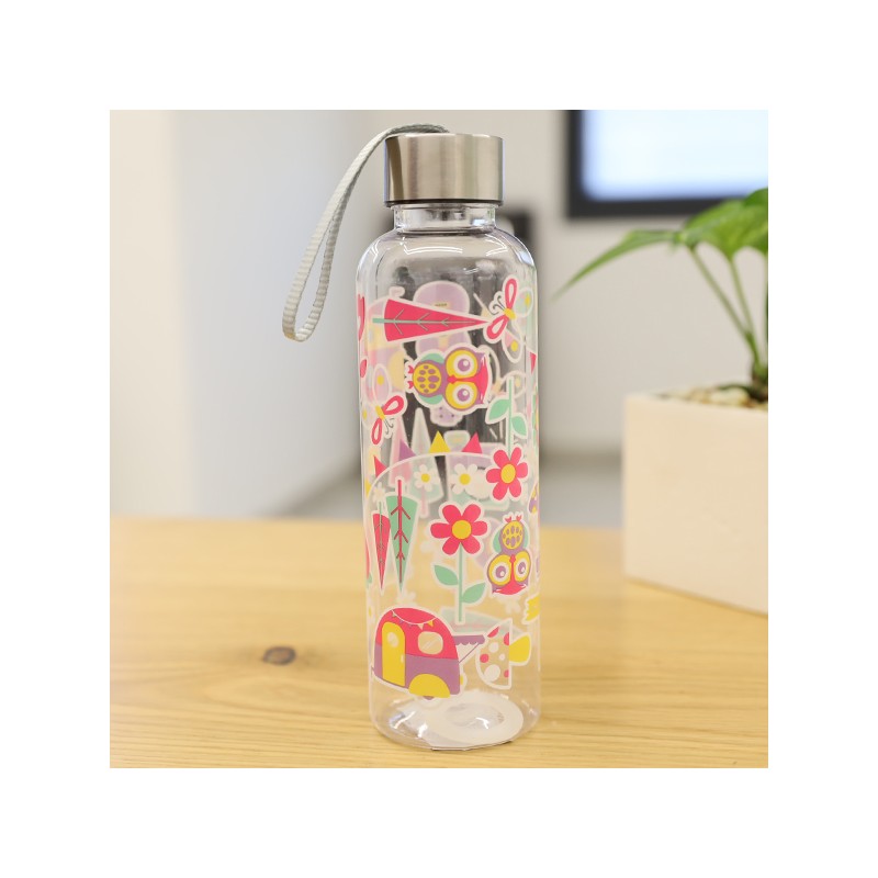 ⁦مطرة بلاستيك بغطاء معدني بتصميم رسومات سعة 450 مل⁩ - الصورة ⁦1⁩