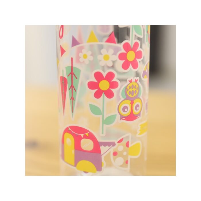 ⁦مطرة بلاستيك بغطاء معدني بتصميم رسومات سعة 450 مل⁩ - الصورة ⁦3⁩