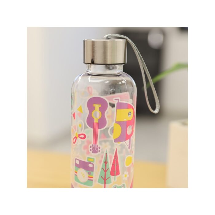 ⁦مطرة بلاستيك بغطاء معدني بتصميم رسومات سعة 450 مل⁩ - الصورة ⁦4⁩