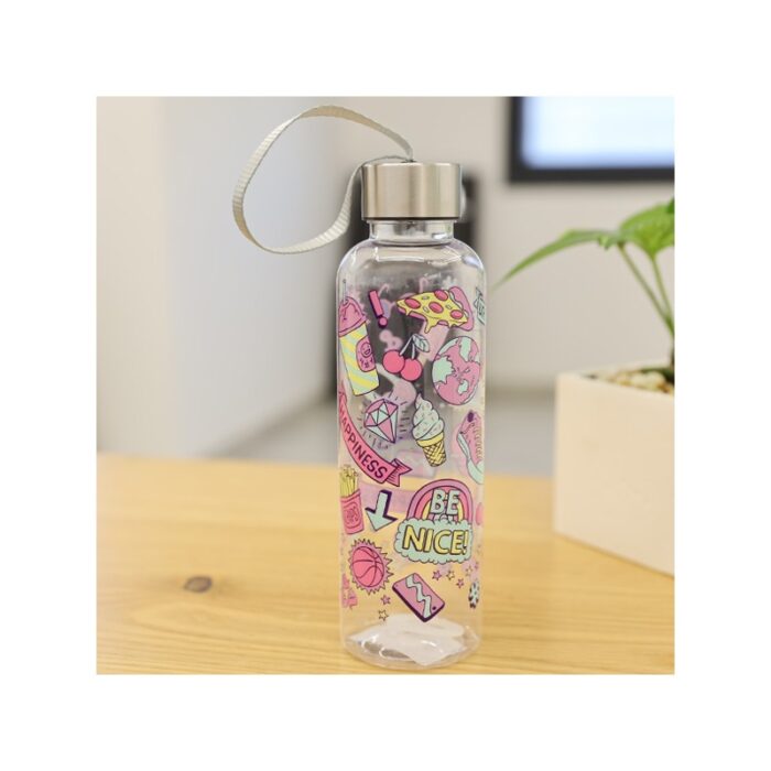 1033753144_67dc717be99a9 مطرة بلاستيك بغطاء معدني بتصميم رسومات سعة 450 مل - الصورة 1