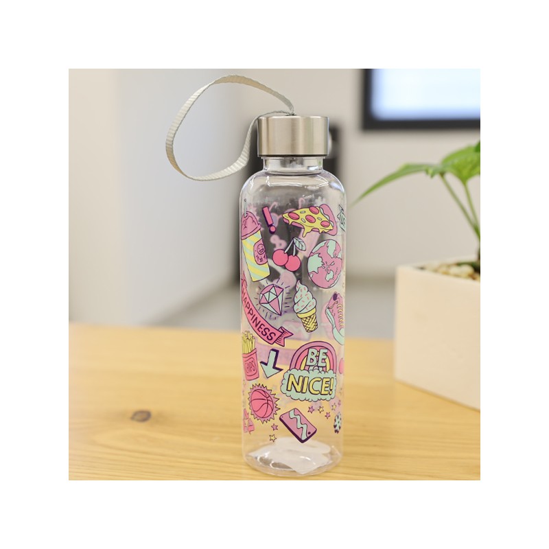 ⁦مطرة بلاستيك بغطاء معدني بتصميم رسومات سعة 450 مل⁩ - الصورة ⁦1⁩