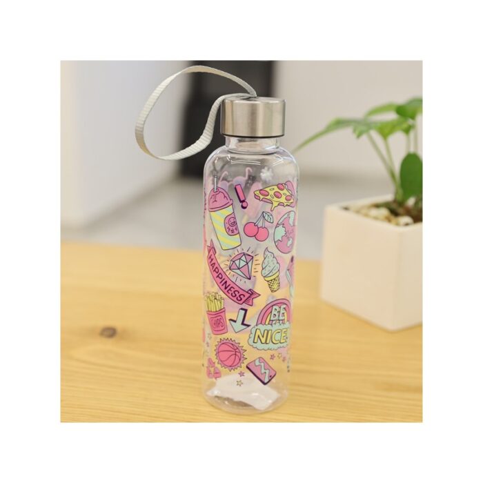 ⁦مطرة بلاستيك بغطاء معدني بتصميم رسومات سعة 450 مل⁩ - الصورة ⁦5⁩