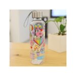 مطرة بلاستيك بغطاء معدني بتصميم رسومات سعة 450 مل