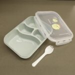 ⁦لانش بوكس بلاستيك مع ملعقة حجم 24×18 سم لون أخضر⁩ - الصورة ⁦10⁩