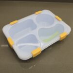 ⁦لانش بوكس بلاستيك مع ملعقة حجم 23.5×17.5 سم لون أزرق⁩ - الصورة ⁦2⁩