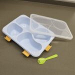 ⁦لانش بوكس بلاستيك مع ملعقة حجم 23.5×17.5 سم لون أزرق⁩ - الصورة ⁦11⁩