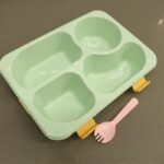⁦لانش بوكس بلاستيك مع ملعقة حجم 23.5×17.5 سم لون أخضر⁩ - الصورة ⁦15⁩