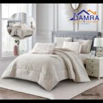 طقم لحاف شتوي (4 قطع) بالحجم المفرد ونص موديل شارم Sharm-02 لون أوف وايت