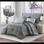 طقم لحاف شتوي (6 قطع) بالحجم المجوز موديل شارم Sharm-04 لون رمادي