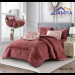طقم لحاف شتوي (4 قطع) بالحجم المفرد ونص موديل شارم Sharm-05 لون خمري