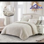طقم لحاف شتوي (4 قطع) بالحجم المفرد ونص موديل آسيا Asia-02 لون أوف وايت