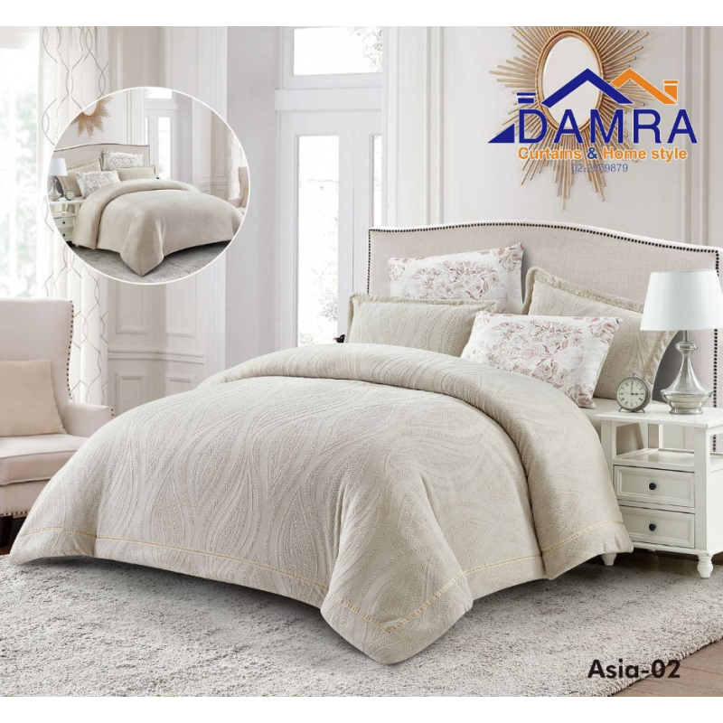 ⁦طقم لحاف شتوي (4 قطع) بالحجم المفرد ونص موديل آسيا Asia-02 لون أوف وايت⁩ - الصورة ⁦1⁩