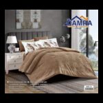 طقم لحاف شتوي (4 قطع) بالحجم المفرد ونص موديل أبيل ABIL-01 لون بيج