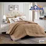 طقم لحاف شتوي (4 قطع) بالحجم المفرد ونص موديل أبيل ABIL-05 لون بني