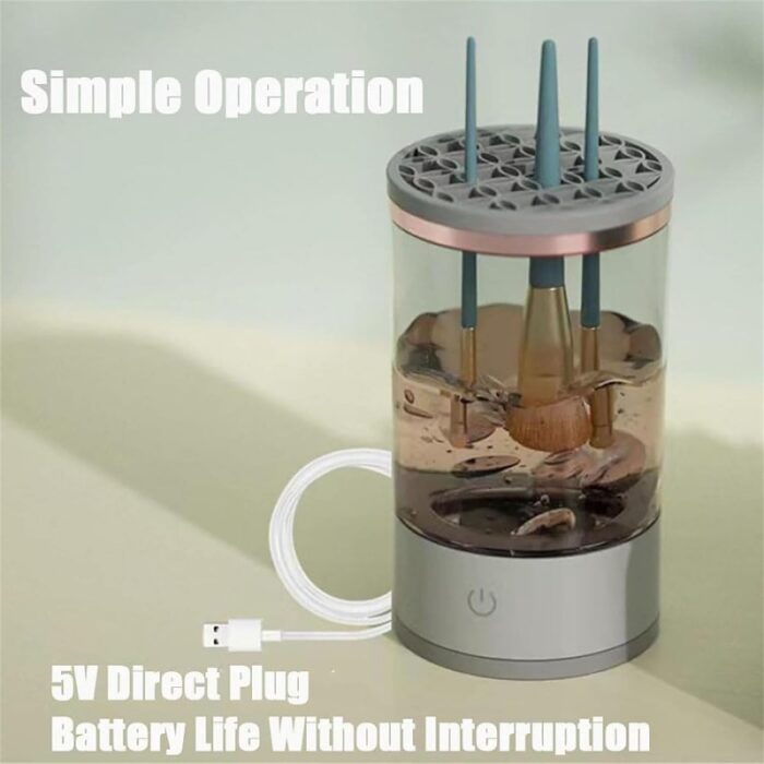 ⁦جهاز تنظيف فراشي المكياج مع سيروم تنظيف⁩ - الصورة ⁦5⁩