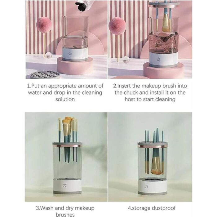 ⁦جهاز تنظيف فراشي المكياج مع سيروم تنظيف⁩ - الصورة ⁦12⁩