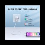 ⁦كابل شاحن من جي جرين طول 1 متر لون أبيض- UGREEN MFi USB-C to Lightning Charging Cable⁩ - الصورة ⁦3⁩