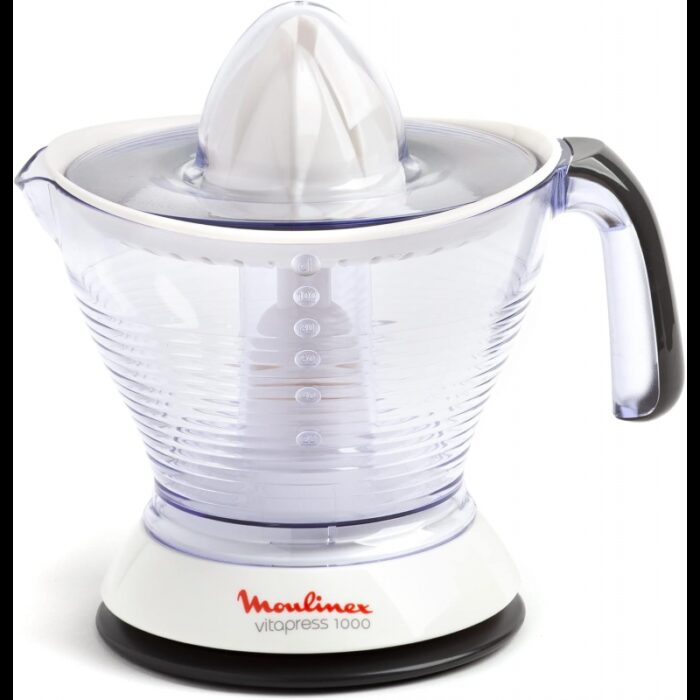 ⁦Moulinex Vita Press Juicer With Hand, 1 Liter, 25 Watt-عصارة كهربائية من مولينكس 25 واط لون ابيض ورمادي⁩ - الصورة ⁦4⁩