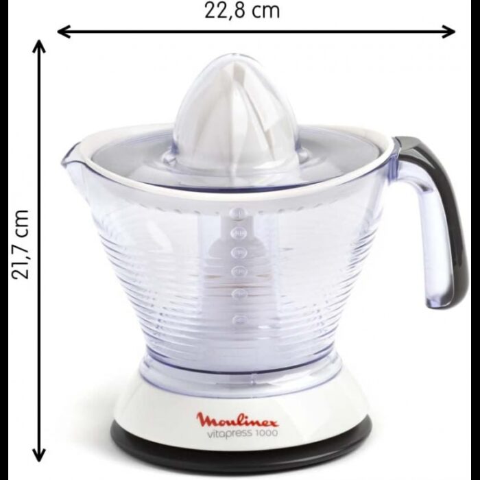 ⁦Moulinex Vita Press Juicer With Hand, 1 Liter, 25 Watt-عصارة كهربائية من مولينكس 25 واط لون ابيض ورمادي⁩ - الصورة ⁦6⁩