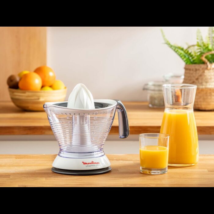⁦Moulinex Vita Press Juicer With Hand, 1 Liter, 25 Watt-عصارة كهربائية من مولينكس 25 واط لون ابيض ورمادي⁩ - الصورة ⁦8⁩