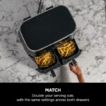 ⁦Ninja Foodi Dual Zone Air Fryer- AF300EU-مقلى هوائي من نينجا بجارورين سعة 7.6 لتر⁩ - الصورة ⁦6⁩