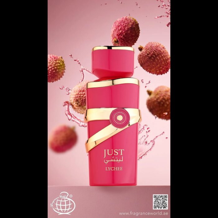 ⁦Just Lychee EDP By Fragrance World for Unisex 100ml - عطر جست ليتشي من فراجرانس وورلد للجنسين 100مل⁩ - الصورة ⁦3⁩