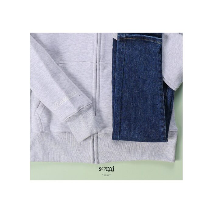 ⁦جاكيت مبطن مع طاقية للنساء لون سكني من Sami Boutique⁩ - الصورة ⁦3⁩