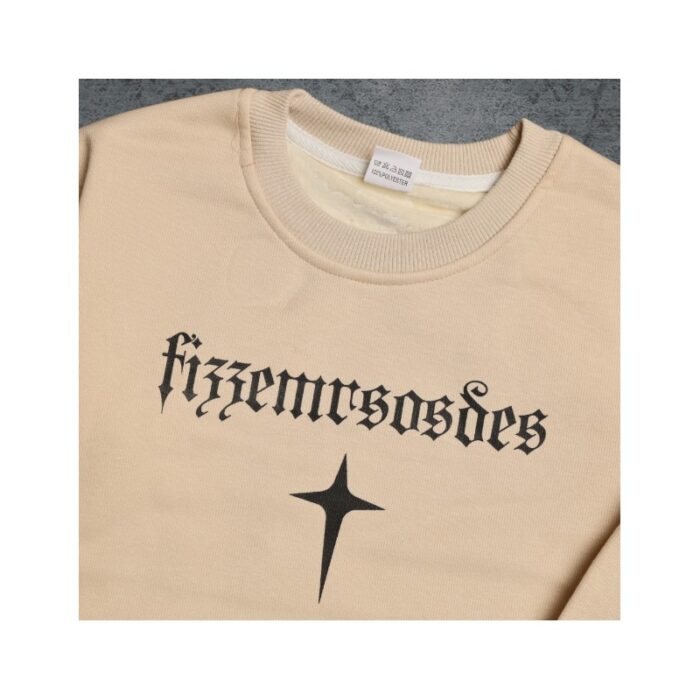 ⁦بلوزة فوتر مُبطنة للأطفال لون بيج فاتح⁩ - الصورة ⁦3⁩